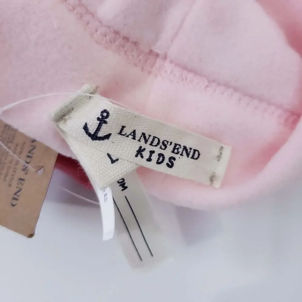 NEW Lands End Fleece Hat Beanie Kids Pink SIze Large Girls Winter Soft